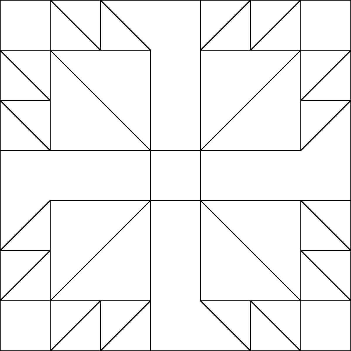 Pattern 150, Simple Bear Paw barn quilt pattern thumbnail